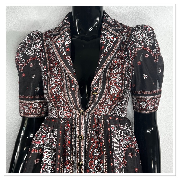 Miss Rosie’s Elegant Black Zimmerman/Paisley Print Dress w/ Sz S No Belt NWT - Picture 2 of 10